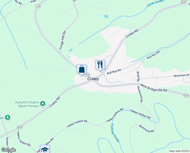 map of restaurants, bars, coffee shops, grocery stores, and more near 2605 Craley Road in Wrightsville