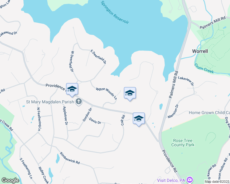 map of restaurants, bars, coffee shops, grocery stores, and more near 110 Wilton Woods Lane in Media