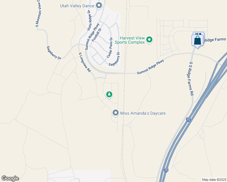 map of restaurants, bars, coffee shops, grocery stores, and more near 1713 South Windemere Road in Santaquin