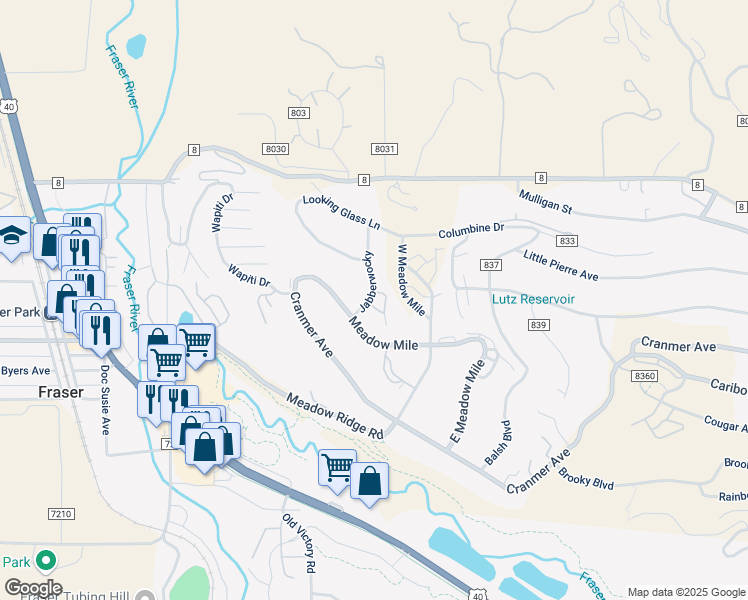 map of restaurants, bars, coffee shops, grocery stores, and more near 75 Jabberwocky in Winter Park