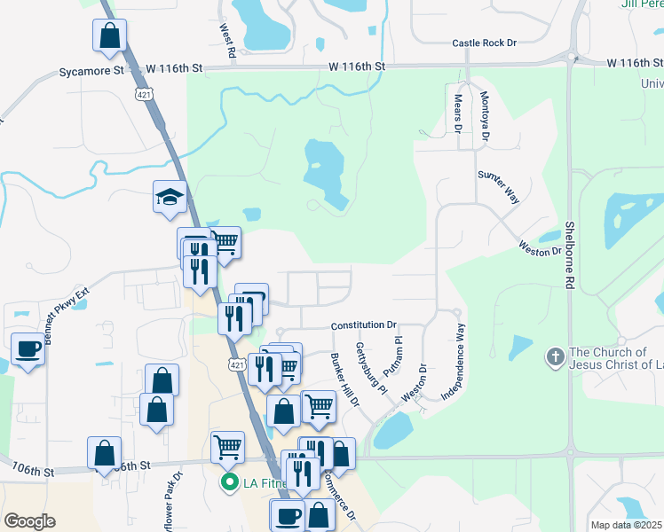 map of restaurants, bars, coffee shops, grocery stores, and more near 3972 Much Marcle Drive in Zionsville