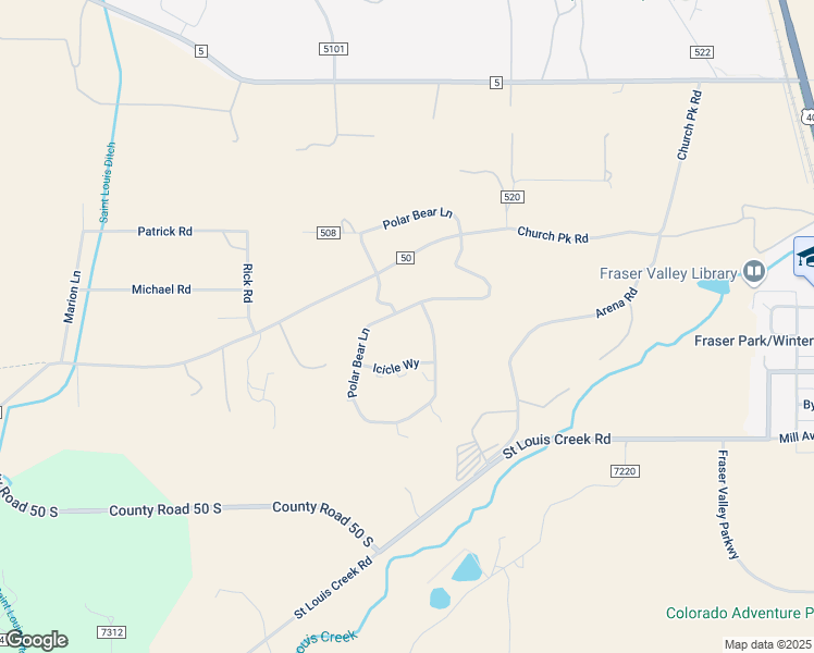 map of restaurants, bars, coffee shops, grocery stores, and more near 356 C R 50 in Fraser
