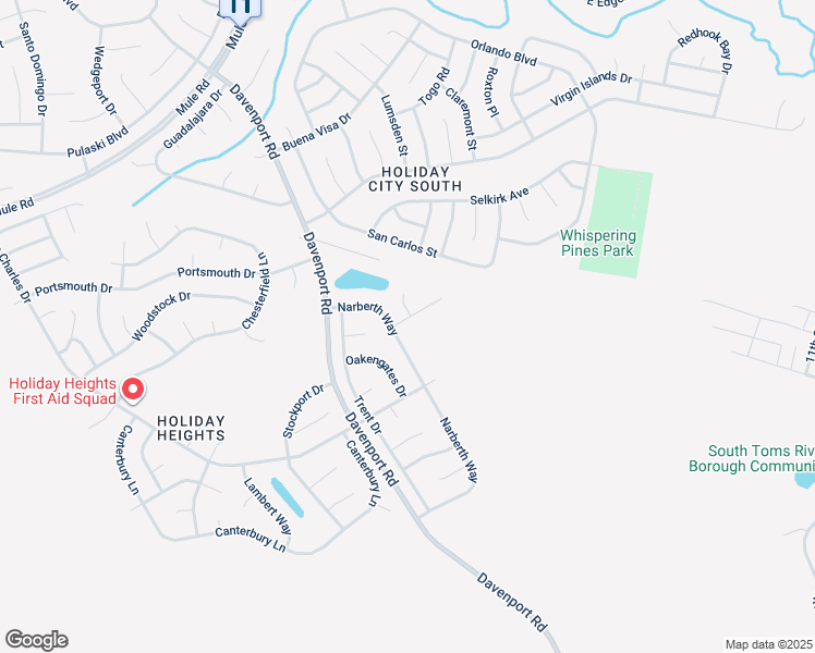 map of restaurants, bars, coffee shops, grocery stores, and more near 5 Weybridge Court in Toms River
