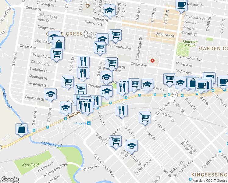 map of restaurants, bars, coffee shops, grocery stores, and more near 806 South Allison Street in Philadelphia
