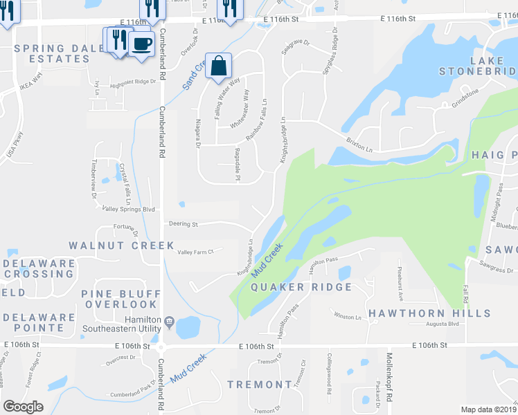map of restaurants, bars, coffee shops, grocery stores, and more near 10088 Kingston Court in Fishers