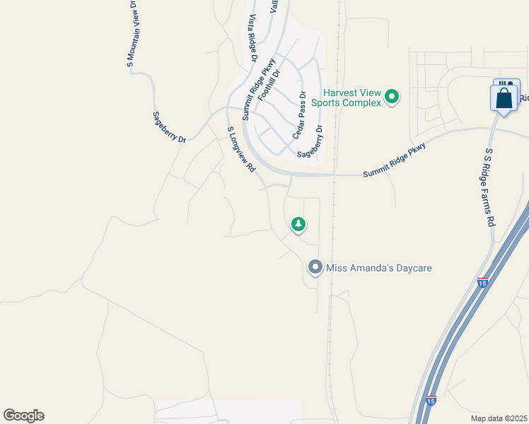 map of restaurants, bars, coffee shops, grocery stores, and more near 1696 South Longview Road in Santaquin