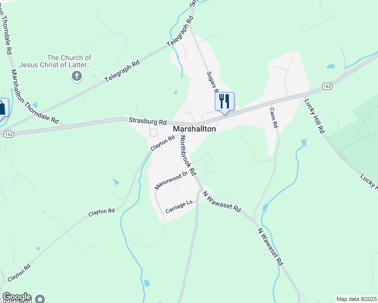 map of restaurants, bars, coffee shops, grocery stores, and more near 1368 West Strasburg Road in West Chester