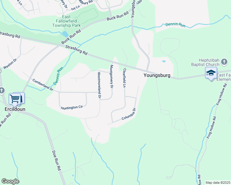 map of restaurants, bars, coffee shops, grocery stores, and more near in Chester County