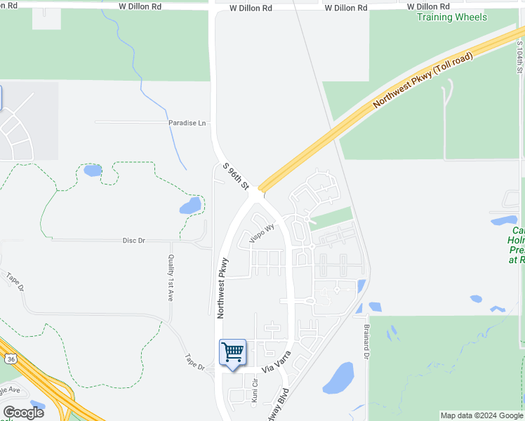 map of restaurants, bars, coffee shops, grocery stores, and more near 13975 Via Varra in Broomfield