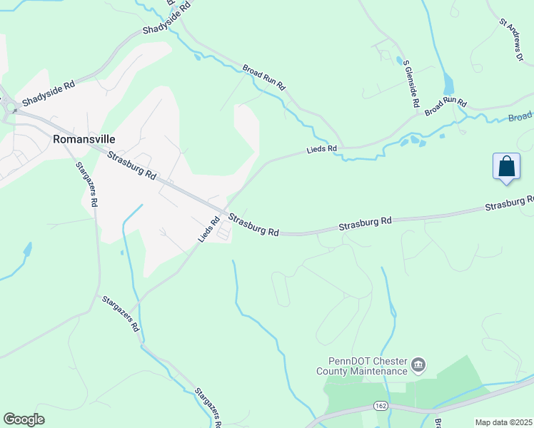 map of restaurants, bars, coffee shops, grocery stores, and more near 1819 West Strasburg Road in West Chester