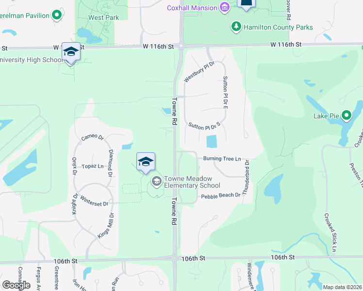 map of restaurants, bars, coffee shops, grocery stores, and more near 11369 Royal Place in Carmel