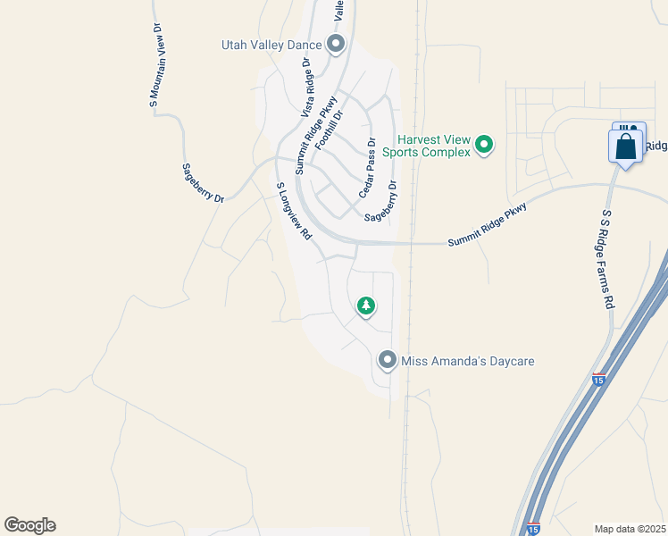 map of restaurants, bars, coffee shops, grocery stores, and more near 1603 South Longview Road in Santaquin