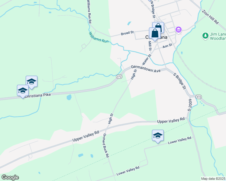 map of restaurants, bars, coffee shops, grocery stores, and more near 14 Christiana Pike in Christiana