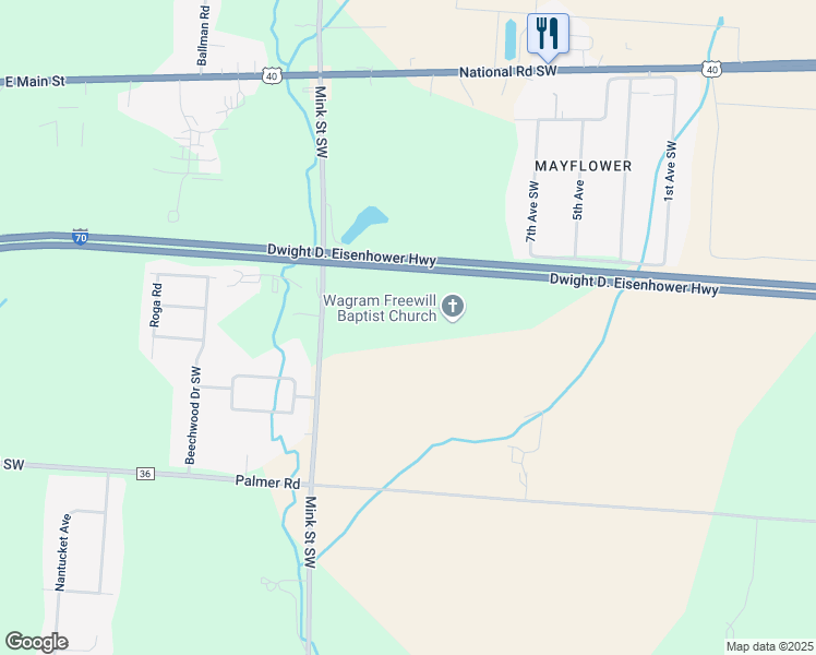 map of restaurants, bars, coffee shops, grocery stores, and more near 172 Blueview Dr SW in Reynoldsburg