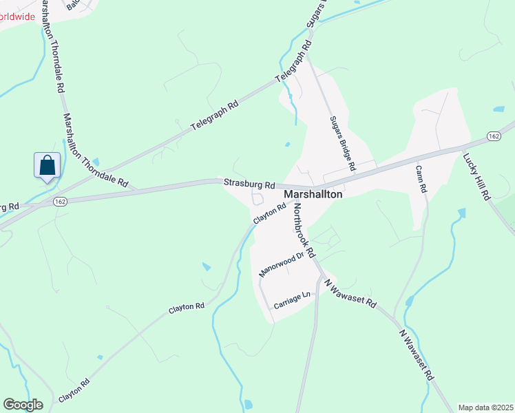 map of restaurants, bars, coffee shops, grocery stores, and more near 1114 Bordley Lane in West Chester