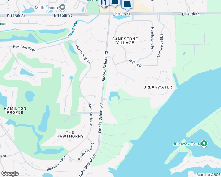 map of restaurants, bars, coffee shops, grocery stores, and more near 10998 Brooks School Road in Fishers