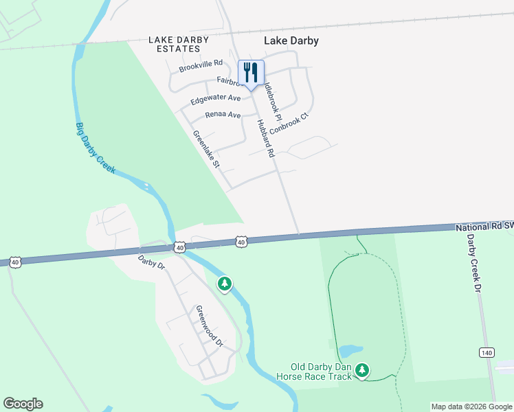 map of restaurants, bars, coffee shops, grocery stores, and more near 121 County Highway 140 in Galloway