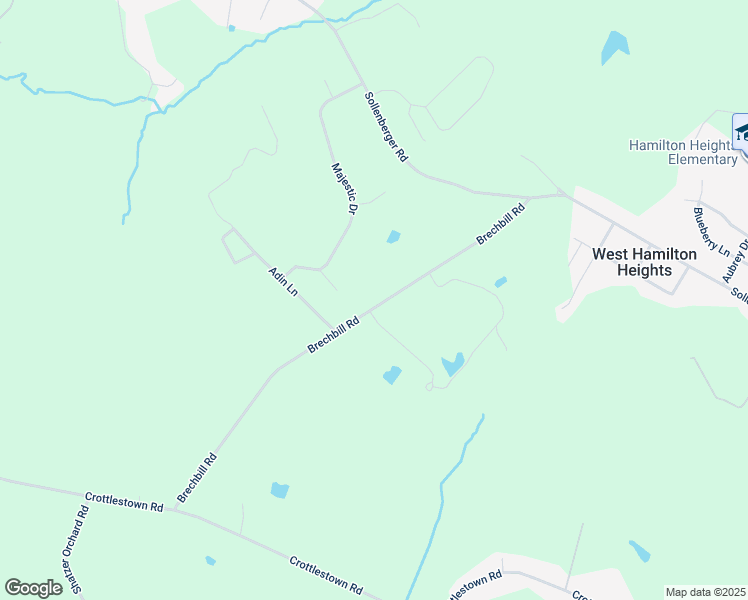 map of restaurants, bars, coffee shops, grocery stores, and more near 1423 Brechbill Road in Chambersburg