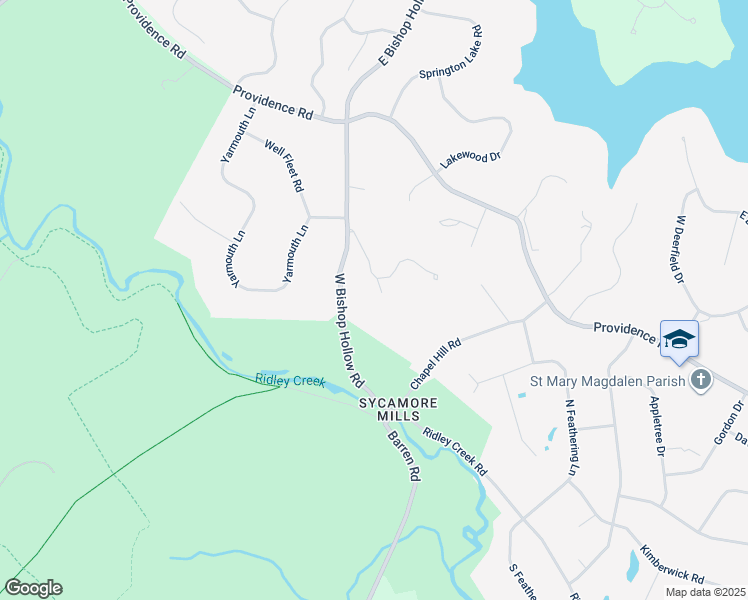 map of restaurants, bars, coffee shops, grocery stores, and more near 18 Toft Woods Way in Media