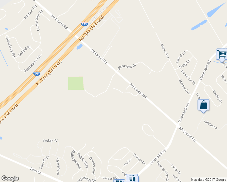 map of restaurants, bars, coffee shops, grocery stores, and more near 75 Chapel Hill Road in Mount Laurel Township