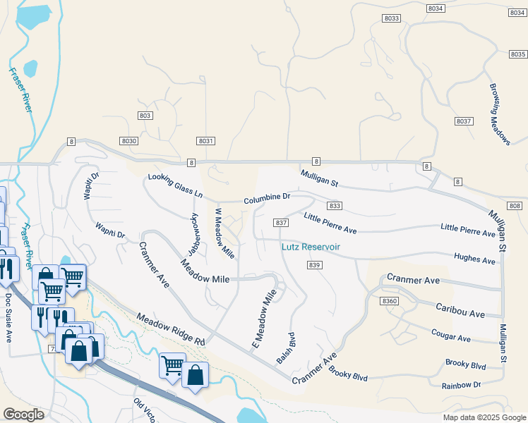 map of restaurants, bars, coffee shops, grocery stores, and more near 529 County Road in Granby
