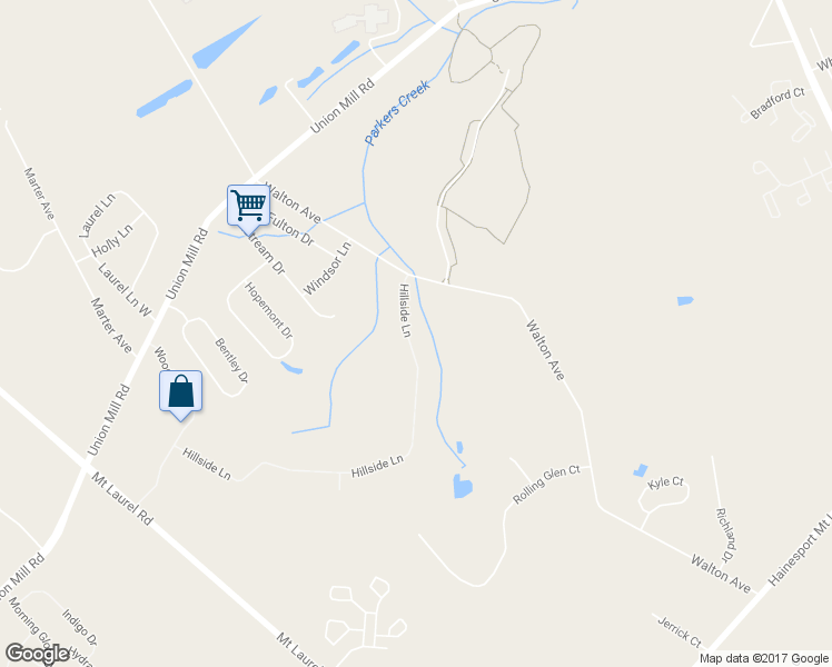 map of restaurants, bars, coffee shops, grocery stores, and more near 112 Hillside Lane in Mount Laurel