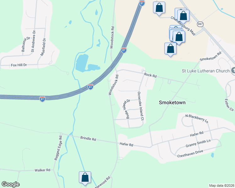 map of restaurants, bars, coffee shops, grocery stores, and more near 1684 Alligator Reef Avenue in Chambersburg