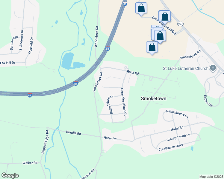 map of restaurants, bars, coffee shops, grocery stores, and more near 1716 Alligator Reef Avenue in Chambersburg