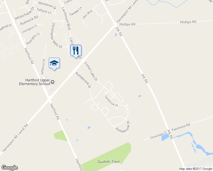 map of restaurants, bars, coffee shops, grocery stores, and more near 1002B Harwood Court in Mount Laurel