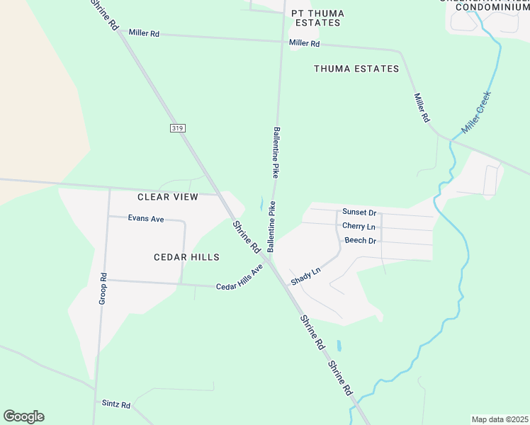 map of restaurants, bars, coffee shops, grocery stores, and more near 1515 Ballentine Pike in Springfield
