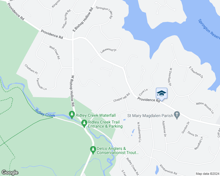 map of restaurants, bars, coffee shops, grocery stores, and more near 56 Toft Woods Way in Media