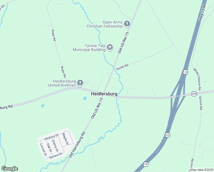 map of restaurants, bars, coffee shops, grocery stores, and more near 2830 Heidlersburg Road in York Springs