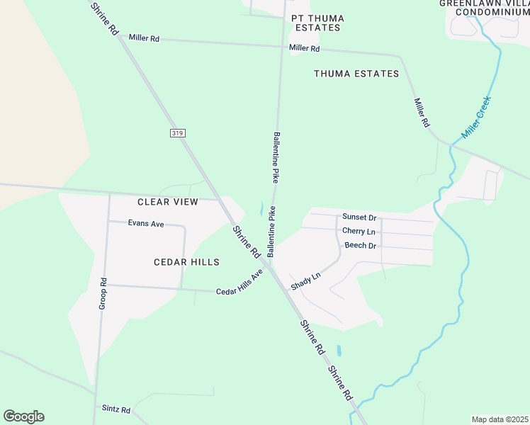 map of restaurants, bars, coffee shops, grocery stores, and more near 1515 Ballentine Pike in Springfield