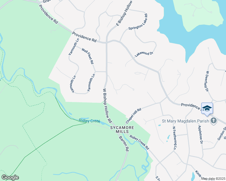 map of restaurants, bars, coffee shops, grocery stores, and more near 12 Toft Woods Way in Media