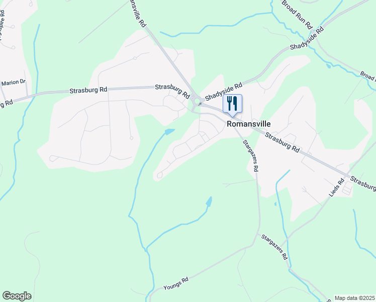 map of restaurants, bars, coffee shops, grocery stores, and more near 1226 Anderlea Drive in Romansville