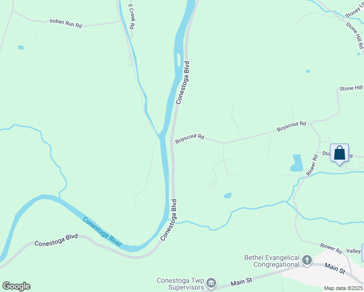 map of restaurants, bars, coffee shops, grocery stores, and more near 915 Conestoga Boulevard in Conestoga