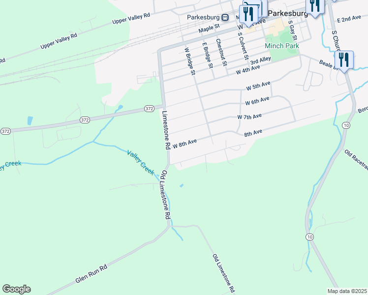 map of restaurants, bars, coffee shops, grocery stores, and more near 810 8th Avenue in Parkesburg