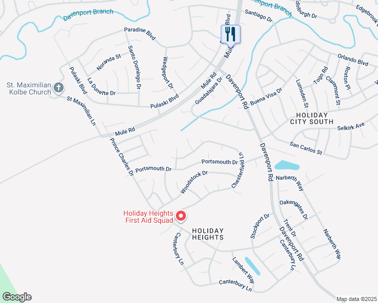 map of restaurants, bars, coffee shops, grocery stores, and more near 1 Stroud Court in Toms River