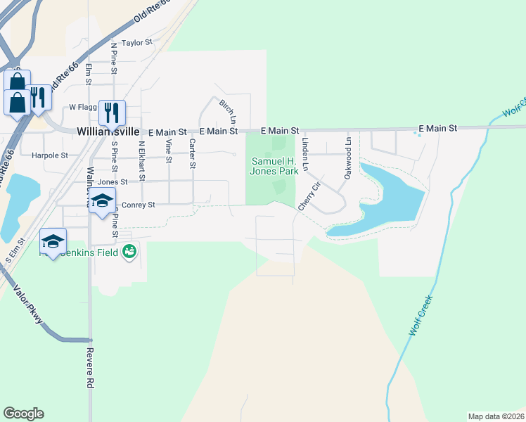 map of restaurants, bars, coffee shops, grocery stores, and more near 905 Chestnut Oak Circle in Williamsville