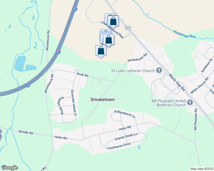 map of restaurants, bars, coffee shops, grocery stores, and more near 2609 Smoketown Road in Fayetteville