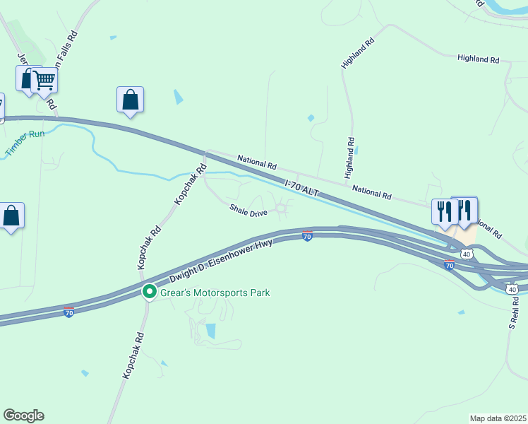 map of restaurants, bars, coffee shops, grocery stores, and more near 3207 Jane Circle in Zanesville