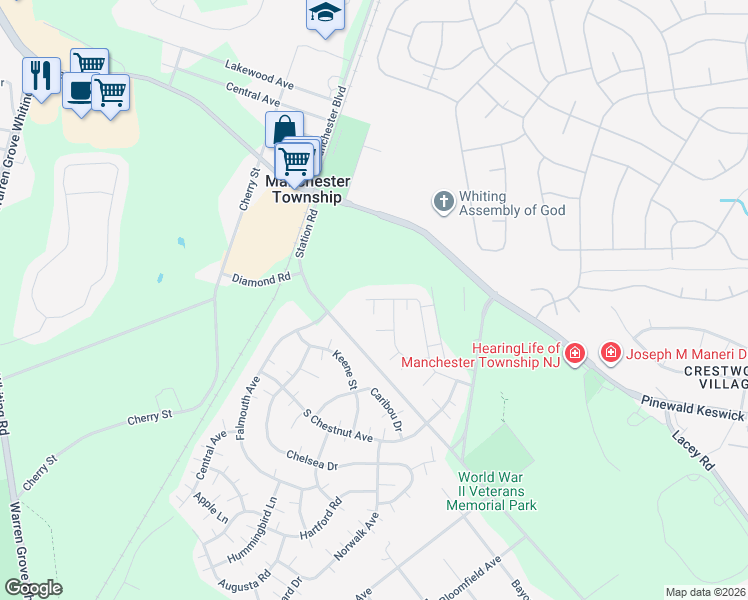 map of restaurants, bars, coffee shops, grocery stores, and more near 89 Westport Drive in Manchester Township