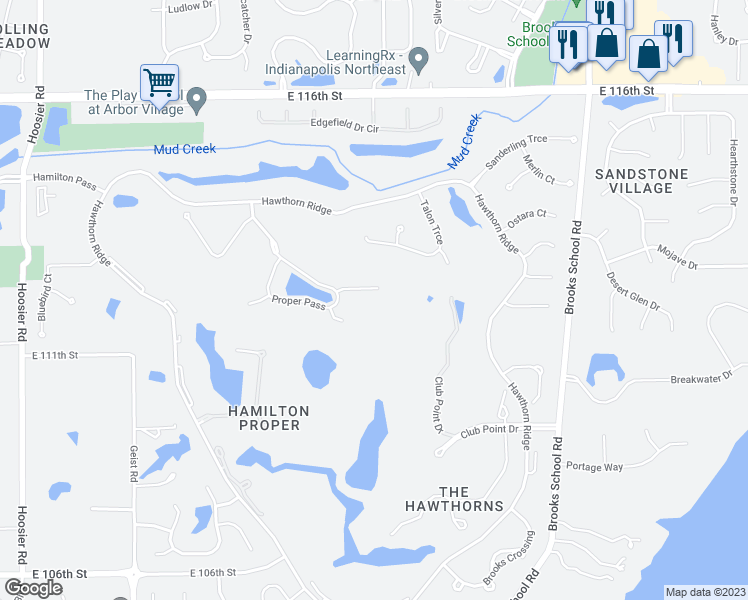 map of restaurants, bars, coffee shops, grocery stores, and more near 12139 Rangeview Court in Fishers