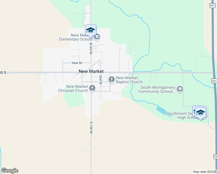 map of restaurants, bars, coffee shops, grocery stores, and more near 207 Pine Street in New Market