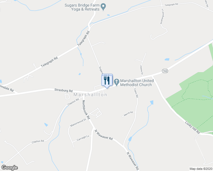 map of restaurants, bars, coffee shops, grocery stores, and more near 1301 West Strasburg Road in West Chester