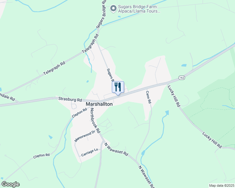map of restaurants, bars, coffee shops, grocery stores, and more near 1301 West Strasburg Road in West Chester