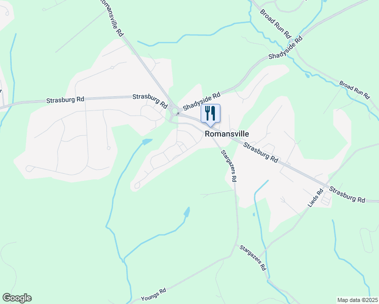 map of restaurants, bars, coffee shops, grocery stores, and more near 1215 Anderlea Drive in Romansville