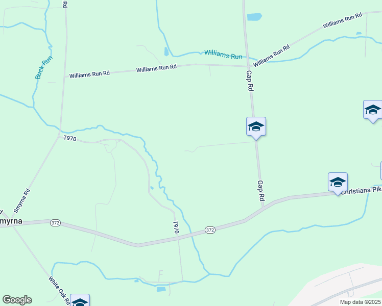 map of restaurants, bars, coffee shops, grocery stores, and more near 121 Gap Road in Christiana