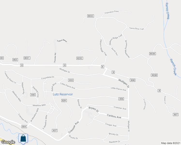 map of restaurants, bars, coffee shops, grocery stores, and more near 823 County Road 830 in Granby