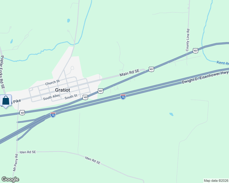 map of restaurants, bars, coffee shops, grocery stores, and more near 18294 National Road Southeast in Newark